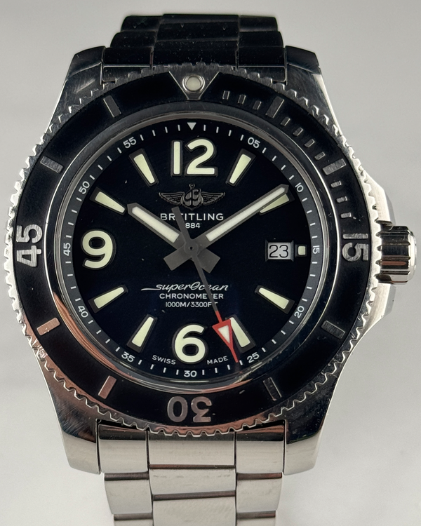 Breitling Superocean 44MM Black Dial Steel Bracelet (A17367)