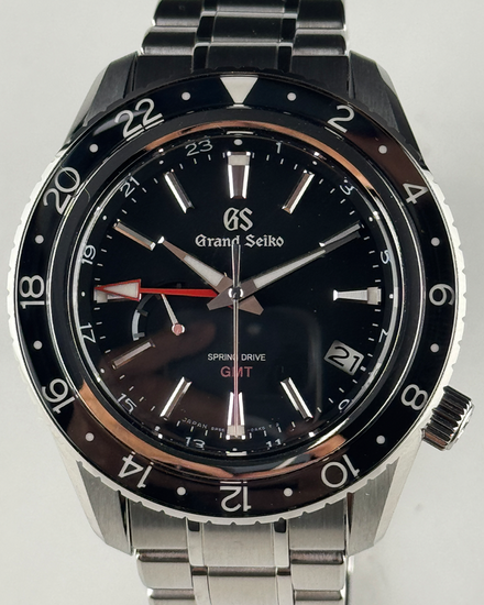 Grand Seiko Sport GMT 44MM Black Dial Steel Bracelet (SBGE201)