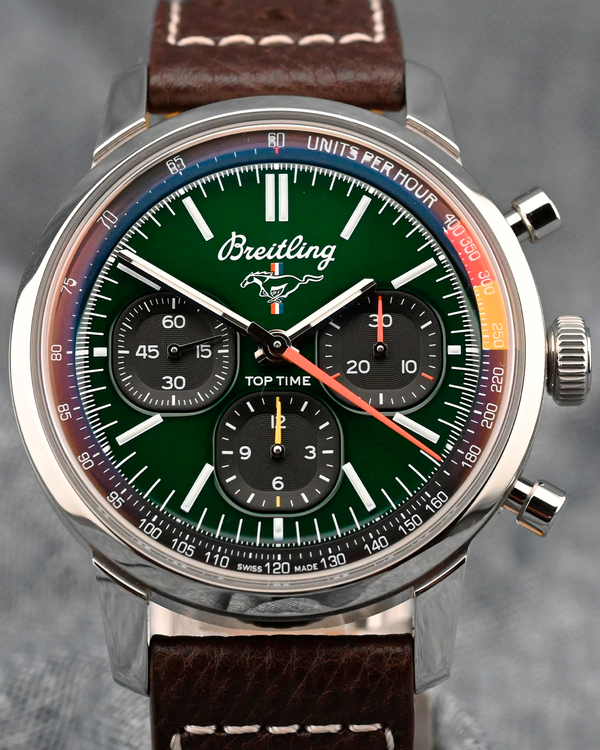 2025 Breitling Top Time B01 "Ford Mustang" 41MM Green Dial Leather Strap (AB01762A1L1X1)