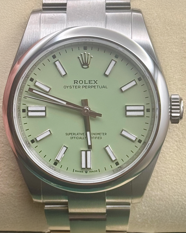 2025 Rolex Oyster Perpetual 41MM Pistachio Dial Oyster Bracelet (134300)