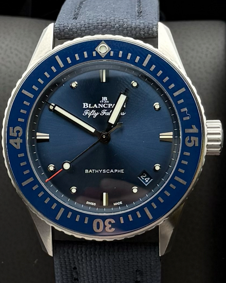 2024 Blancpain Fifty Fathoms Bathyscape 38MM Blue Dial Textile Strap (5100-1140-O52A)