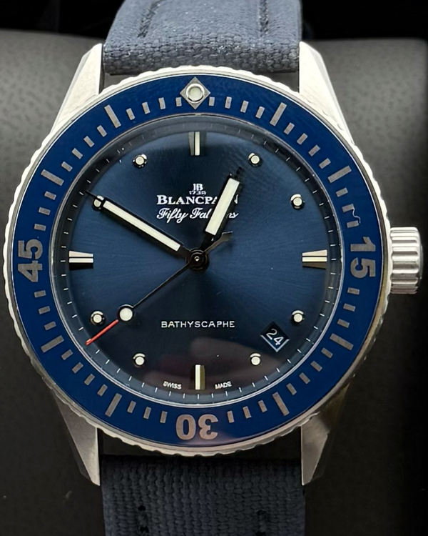 2024 Blancpain Fifty Fathoms Bathyscape 38MM Blue Dial Textile Strap (5100-1140-O52A)