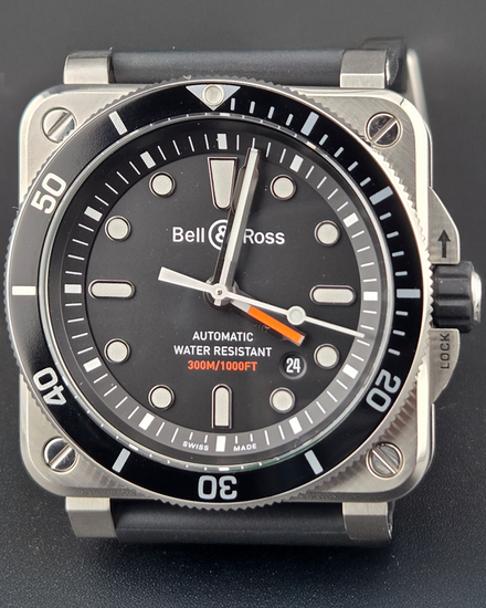 Bell & Ross BR 03-92 Diver 42MM Black Dial Rubber Strap (BR03-92-DIV)