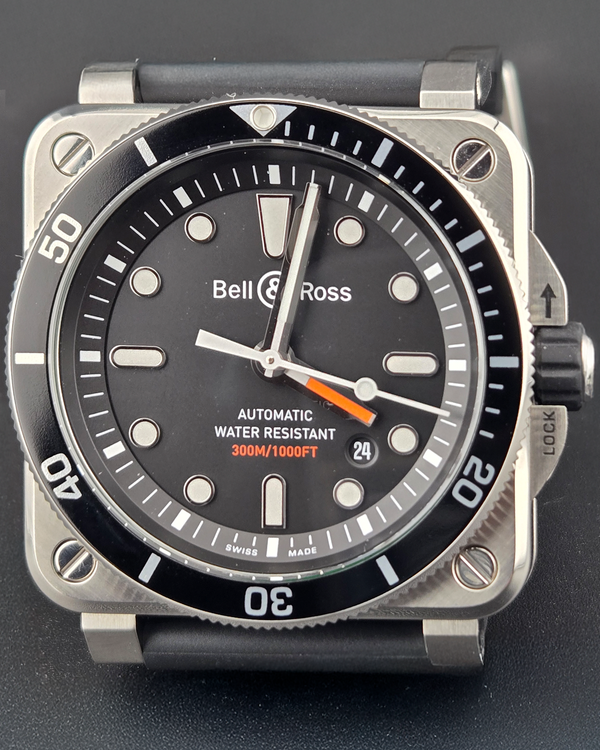 Bell & Ross BR 03-92 Diver 42MM Black Dial Rubber Strap (BR03-92-DIV)