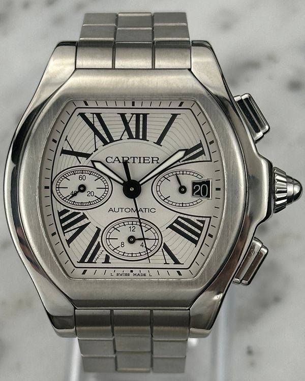 Cartier Roadster XL 44MM Silver Dial Steel Bracelet (W6206019)