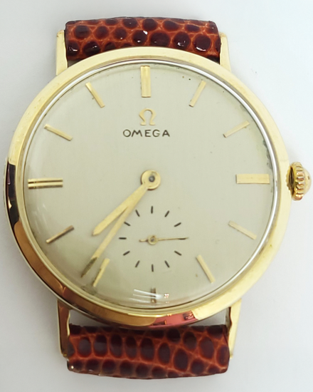 1962 Omega Vintage 32.4MM Off White Dial Aftermarket Leather Strap (H6550)