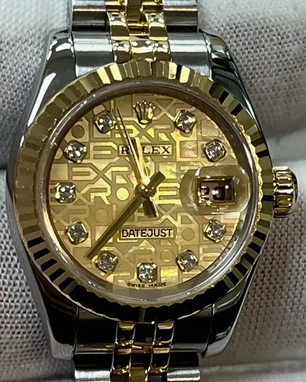 Rolex Lady-Datejust 26MM Champagne "Anniversary" Dial Two-Tone Jubilee Bracelet (179173)