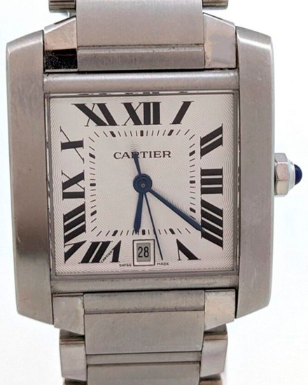 Cartier Tank Française 28MM White Dial Steel Bracelet (2302)
