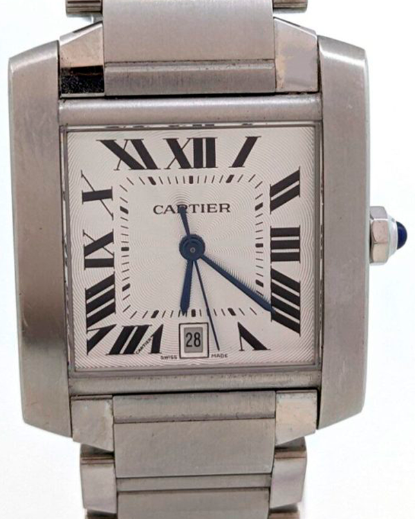 Cartier Tank Française 28MM White Dial Steel Bracelet (2302)