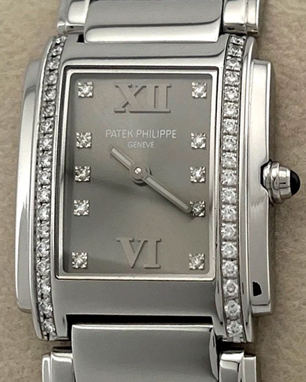 2005 Patek Philippe Twenty-4 25MM Quartz Grey Dial Steel Bracelet (4910/10A-010)