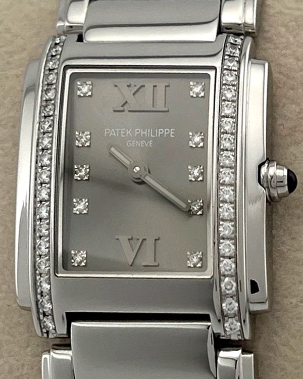 2005 Patek Philippe Twenty-4 25MM Quartz Grey Dial Steel Bracelet (4910/10A-010)