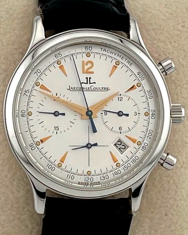 Jaeger-LeCoultre Master Control Chronograph 34MM Quartz Silver Dial Leather Strap (145.8.31)