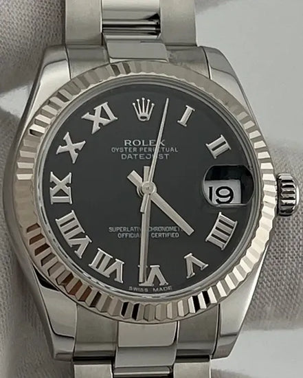 Rolex Datejust 31MM Black Dial Oyster Bracelet (178274)