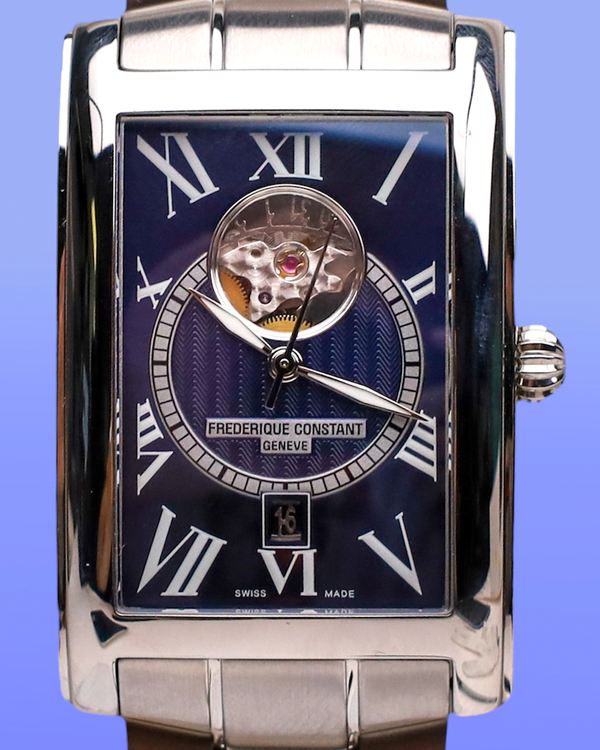 Frederique Constant Classics Carrée 47MM Blue Dial Steel Bracelet (FC-3031310)