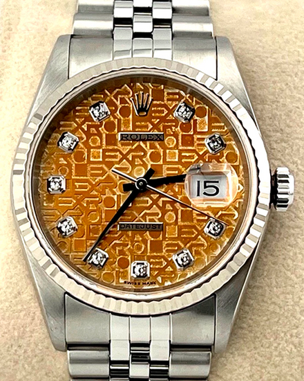 2000 (P Serial) Rolex Datejust 36MM "Tropical" Champagne "Jubilee" Dial Jubilee Bracelet (16234)