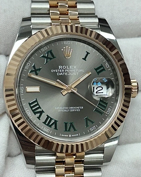 2022 Rolex Datejust "Wimbledon" 41MM Slate Dial Two-Tone Jubilee Bracelet (126331)