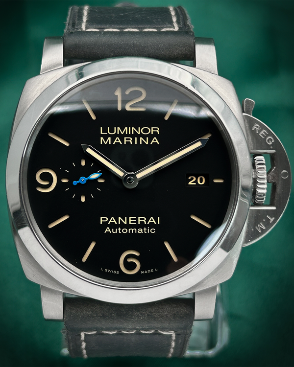 2018 Panerai Luminor Marina 1950 3 Days 44MM Black Dial Leather Strap (PAM01312)