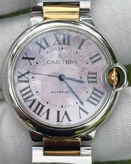 2015 Cartier Ballon Bleu 36MM Mother of Pearl Dial Two-Tone Bracelet (W6920033)