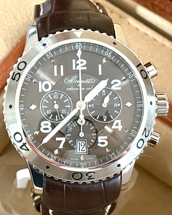 2009 Breguet Type XXI 42MM Grey Dial Leather Strap (3810ST)