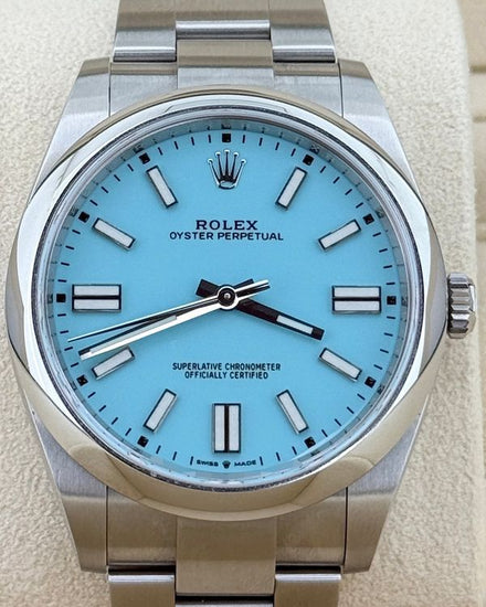 2021 Rolex Oyster Perpetual 41MM "Tiffany" Blue Dial Oyster Bracelet (124300)