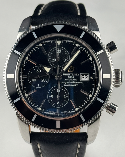 Breitling Superocean Heritage 46MM Black Dial Leather Strap (A13320)