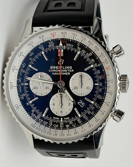 2021 Breitling Navitimer B01 Chronograph 46MM Black Dial Rubber Strap (AB0127)