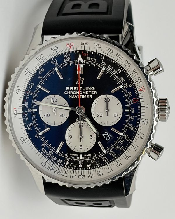 2021 Breitling Navitimer B01 Chronograph 46MM Black Dial Rubber Strap (AB0127)