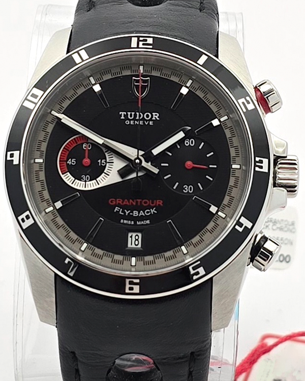 Tudor Grantour Chrono Fly-Back 42MM Black Dial Leather Strap (20550N)
