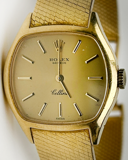 1974 (3.6 Mill. Serial) Rolex Cellini 34MM Champagne Dial Yellow Gold Bracelet (3801)