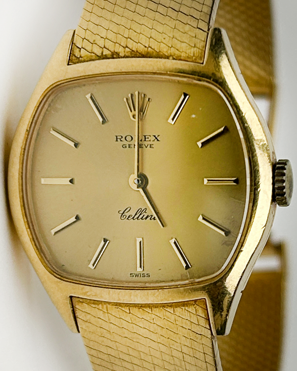 1974 (3.6 Mill. Serial) Rolex Cellini 34MM Champagne Dial Yellow Gold Bracelet (3801)