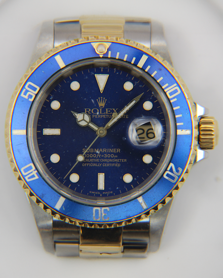 2001 Rolex Submariner Date "Bluesy" 40MM Blue Dial Two-Tone Oyster Bracelet (16613LB)