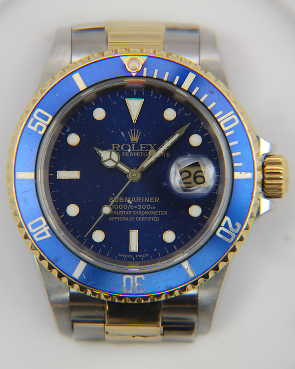 2000 Rolex Submariner Date "Bluesy" 40MM Blue Dial Two-Tone Oyster Bracelet (16613LB)