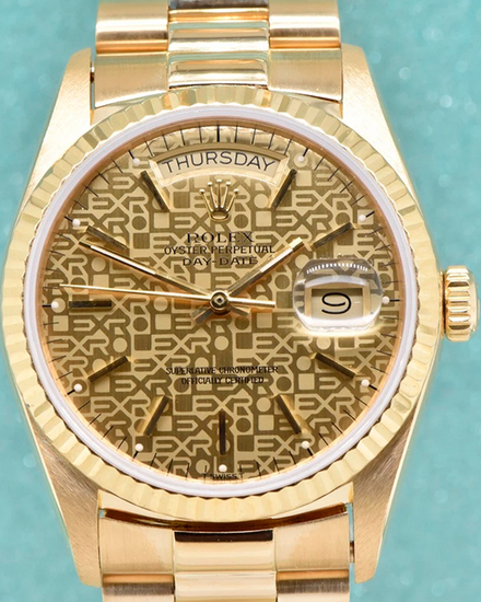 1987 Rolex Day-Date 36MM Champagne "Jubilee" Dial Yellow Gold President Bracelet (18038)