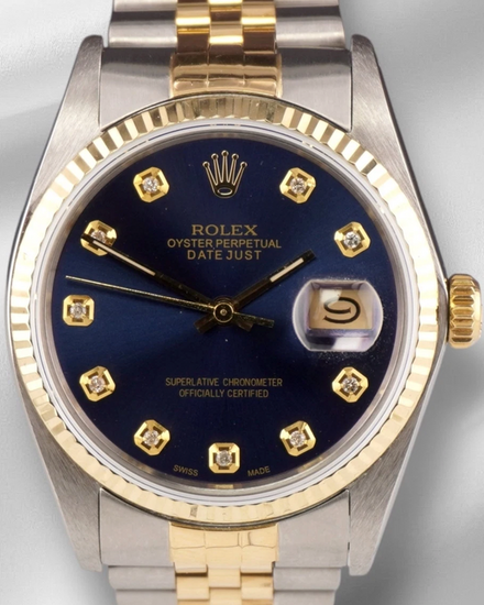 Rolex Datejust 36MM Aftermarket Blue Dial Two-Tone Jubilee Bracelet (16013)