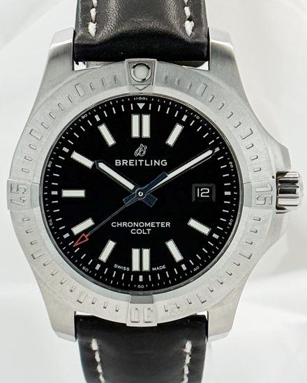 2019 Breitling Chronomat Colt 44MM Black Dial Leather Strap (A17388101B1X1)