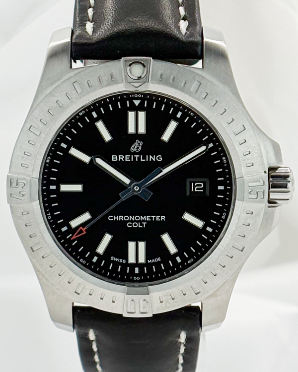 2019 Breitling Chronomat Colt 44MM Black Dial Leather Strap (A17388101B1X1)
