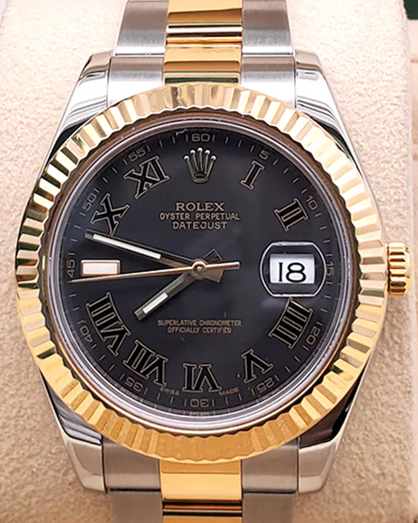 2010 Rolex Datejust II 41MM Black Dial Two-Tone Oyster Bracelet (116333)