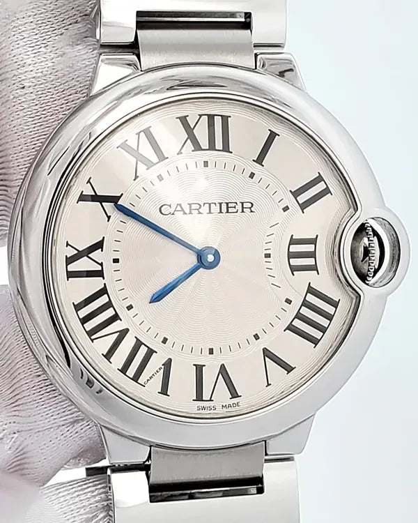 Cartier Ballon Bleu 36MM Quartz Silver Dial Steel Bracelet (W69011Z4)