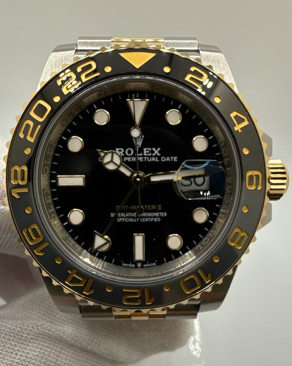 2025 Rolex GMT-Master II "Bumblebee" 40MM Black Dial Two-Tone Jubilee Bracelet (126713GRNR)