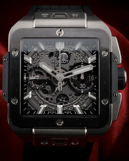 2022 Hublot Square Bang Unico 42MM Skeleton Dial Rubber Strap (821.NM.0170.RX)