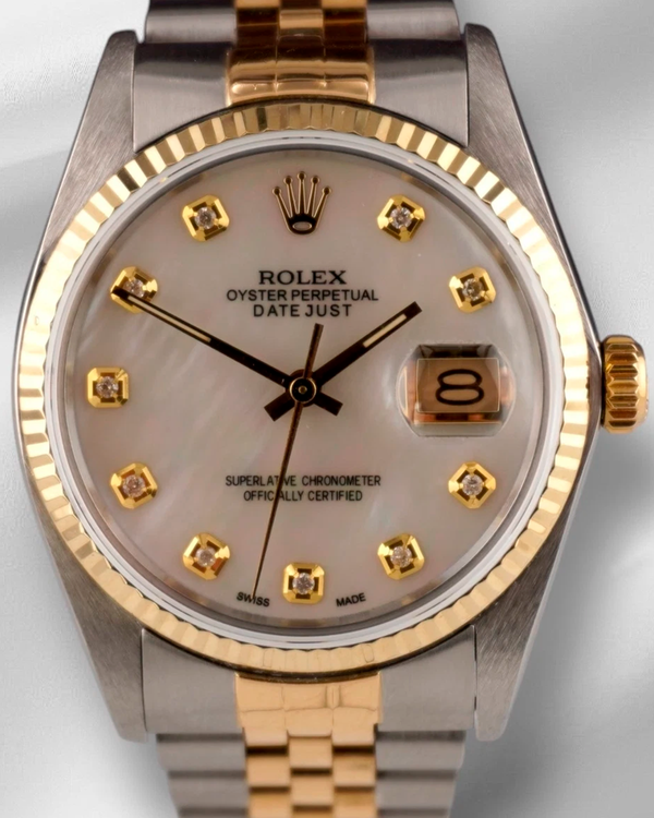 Rolex Datejust 36MM Aftermarket Mother of Pearl Dial Two-Tone Jubilee Bracelet (16013)