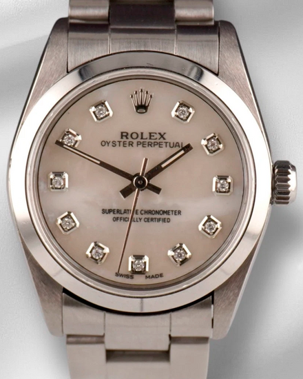 Rolex Oyster Perpetual 31MM Aftermarket Mother Of Pearl Dial Oyster Bracelet (67480)