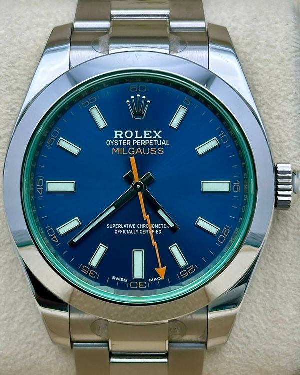 (angie) 2021 Rolex Milgauss 40MM Blue Dial Oyster Bracelet (116400GV)