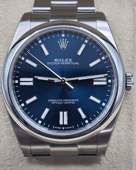 2024 Rolex Oyster Perpetual 41MM Blue Dial Oyster Bracelet (124300)