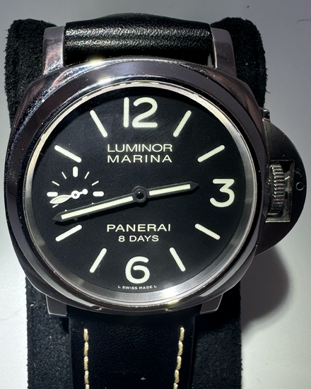 2019 Panerai Luminor Marina 8 Days 44MM Black Dial Leather Strap (PAM00510)