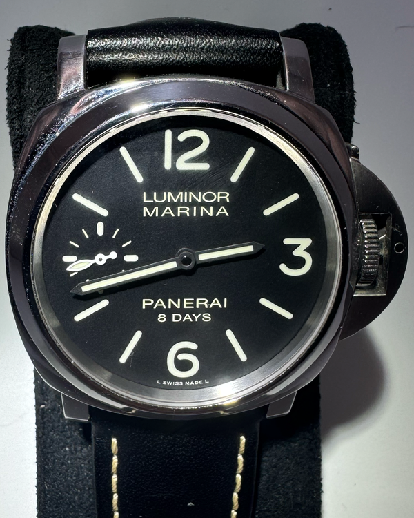2019 Panerai Luminor Marina 8 Days 44MM Black Dial Leather Strap (PAM00510)