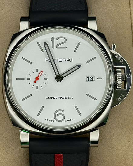 2024 Panerai Luminor Due Luna Rossa L.E. 42MM White Dial Rubber Strap (PAM01381)
