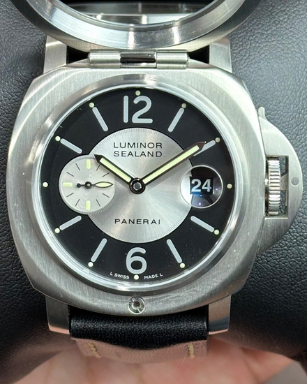 2005 Rare Panerai Luminor Sealand for Purley L. E. 44MM Black Dial Leather Strap (PAM00817)