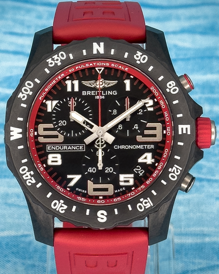 No Reserve - Breitling Endurance Pro 44MM Quartz Black Dial Rubber Strap (X82310)