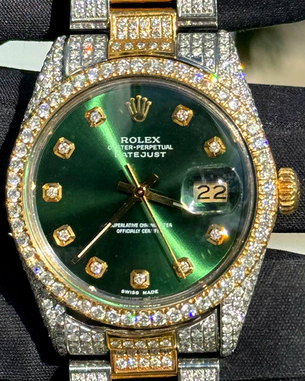 Rolex Datejust 36MM Aftermarket Green Dial Aftermarket Two-Tone Bracelet (16013)